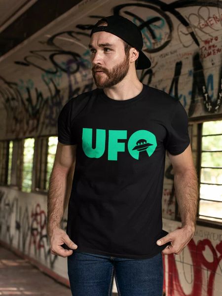 Ufo Text Tee Men's -Image by Shutterstock, White;black