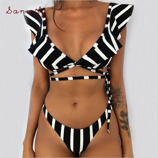 women's swimwear floral ruffle bikini 2021 white swimsuit women black thong bikinis set swimming for bathing suit, White;black
women's swimwear floral ruffle bikini 2021 white swimsuit women black thong bikinis set swimming for bathing suit, White;black