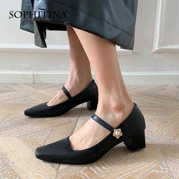 sophitina sweet high heels femlae buckle square toe tpr solid ladies shoes metal decoration selling women's pumps ao47 210513, Black
sophitina sweet high heels femlae buckle square toe tpr solid ladies shoes metal decoration selling women's pumps ao47 210513, Black