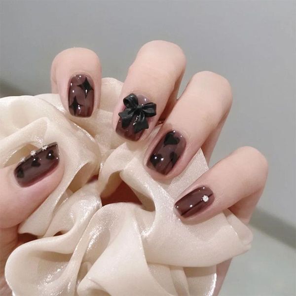 false nails 24pcs/box short round/square head ballerina heart bow fake full cover nail tips press on diy decoration, Red;gold
false nails 24pcs/box short round/square head ballerina heart bow fake full cover nail tips press on diy decoration, Red;gold