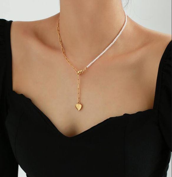 chokers timeless wonder glam natural pearl heart y choker necklace for women ins trendy kpop designer jewelry party versatile egirl 5413, Golden;silver
chokers timeless wonder glam natural pearl heart y choker necklace for women ins trendy kpop designer jewelry party versatile egirl 5413, Golden;silver