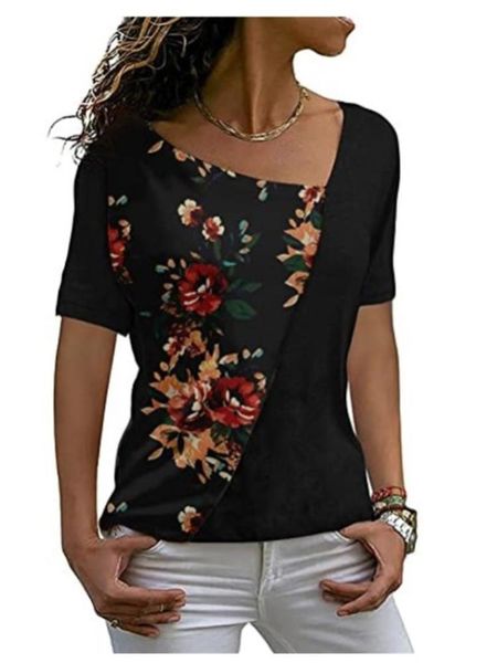 women's t-shirt 2021 summer casual women t shirts short sleeve fashion patchwork slim irregular diagonal collar ladies clothes long shi, White
women's t-shirt 2021 summer casual women t shirts short sleeve fashion patchwork slim irregular diagonal collar ladies clothes long shi, White