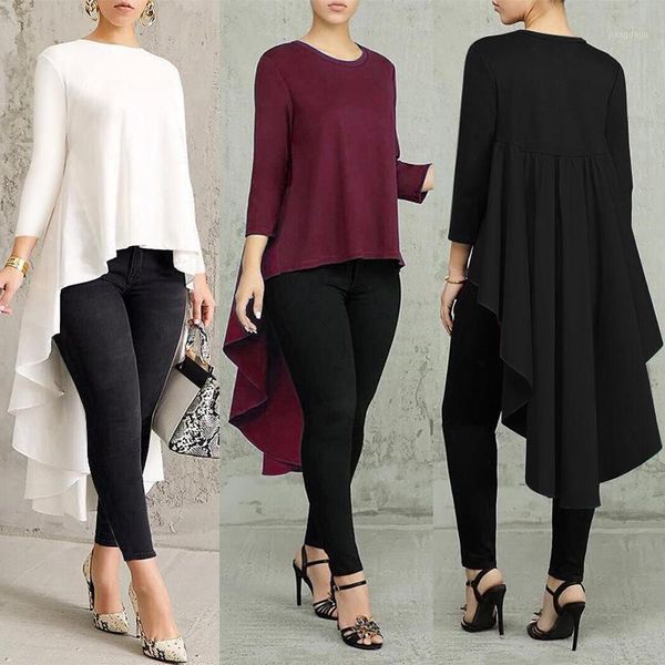 women's blouses & shirts asymmetrical tunic blouse plus size chemise pleated long sleeve shirt female swallowtail blusas oversized, White
women's blouses & shirts asymmetrical tunic blouse plus size chemise pleated long sleeve shirt female swallowtail blusas oversized, White