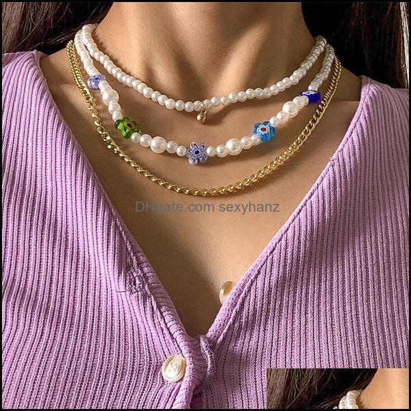 beaded necklaces & pendants jewelry ethnic style glass flower necklace imitation pearl metal clavicle chain mti layer european women party d, Silver
beaded necklaces & pendants jewelry ethnic style glass flower necklace imitation pearl metal clavicle chain mti layer european women party d, Silver