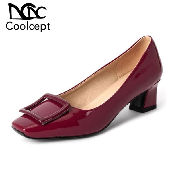 dress shoes coolcept women pumps spring low price square toe solid color metal thick heel party ladies footwear size 33-43, Black
dress shoes coolcept women pumps spring low price square toe solid color metal thick heel party ladies footwear size 33-43, Black