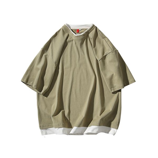 summer fashion round neck men's t-shirt high-quality outdoor sports loose short-sleeved fake two pieces of casual clothing tees, White;black
summer fashion round neck men's t-shirt high-quality outdoor sports loose short-sleeved fake two pieces of casual clothing tees, White;black