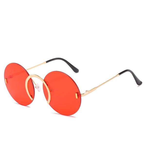 round sunglasses street fashion ocean color metal accessories frame women, White;black
round sunglasses street fashion ocean color metal accessories frame women, White;black