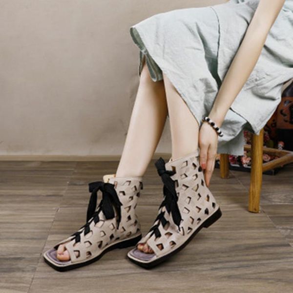 single shoes women 2021 spring summer leather literary high-lace-up sandals comfortable breathable flat, Black
single shoes women 2021 spring summer leather literary high-lace-up sandals comfortable breathable flat, Black