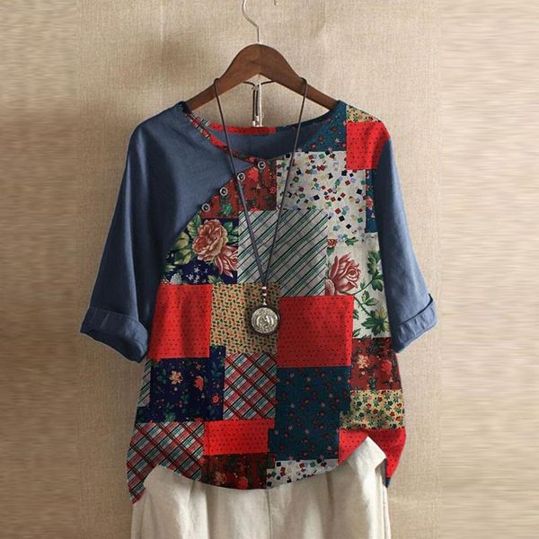 women's t-shirt women tshirt ladies summer fashion autumn plus size buttons flower 3/4 sleeve linen blouse female camisetas mujer, White
women's t-shirt women tshirt ladies summer fashion autumn plus size buttons flower 3/4 sleeve linen blouse female camisetas mujer, White