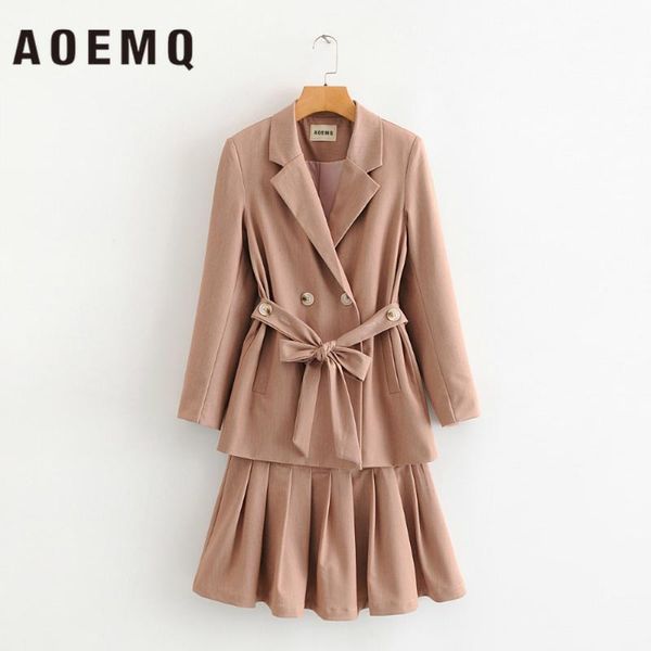 two piece dress aoemq fashion women sets blazer coats&skirts bussiness bow lace up waist office lady suits, White
two piece dress aoemq fashion women sets blazer coats&skirts bussiness bow lace up waist office lady suits, White