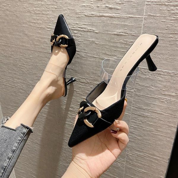 dress shoes 68302 pointed heels one foot bag head semi-slippers women wearing cool drag outside the summer 2021 model, Black
dress shoes 68302 pointed heels one foot bag head semi-slippers women wearing cool drag outside the summer 2021 model, Black