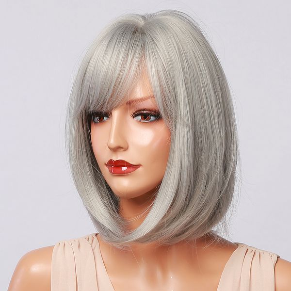 cosplay party silver gray wig for women short straight bobo hair wigs with bangs for women girl heat resistant fiberfactory direct, Black
cosplay party silver gray wig for women short straight bobo hair wigs with bangs for women girl heat resistant fiberfactory direct, Black