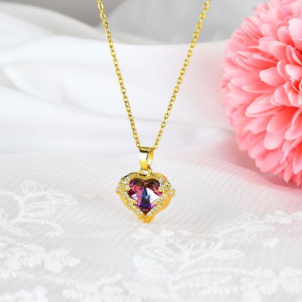 chains ocean heart necklace with love crystal pendant zircon korean fashion choker chain jewelry wholesale, Silver
chains ocean heart necklace with love crystal pendant zircon korean fashion choker chain jewelry wholesale, Silver