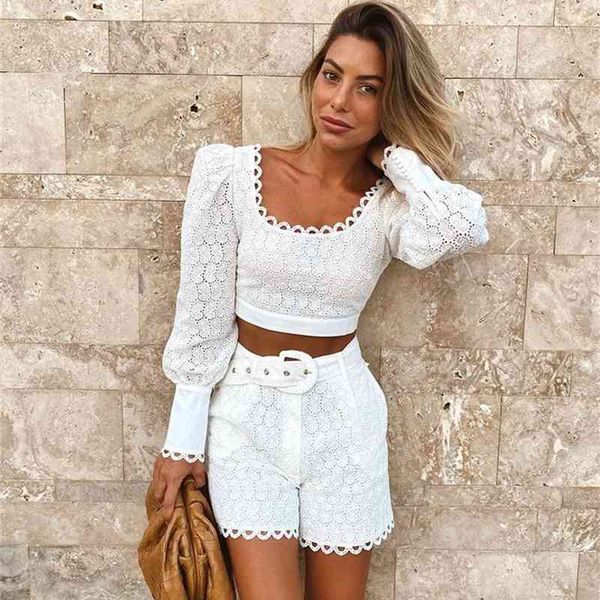 two piece dress 2021 set spring summer long sleeve blouse and shorts with sash w4cv, White
two piece dress 2021 set spring summer long sleeve blouse and shorts with sash w4cv, White