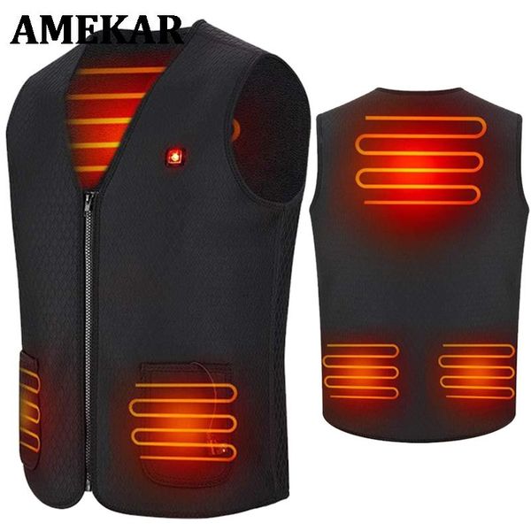 men' tank winter thermal heating vest men women intelligent usb infrared heated battery jacket hiking waistcoat, White;black
men' tank winter thermal heating vest men women intelligent usb infrared heated battery jacket hiking waistcoat, White;black