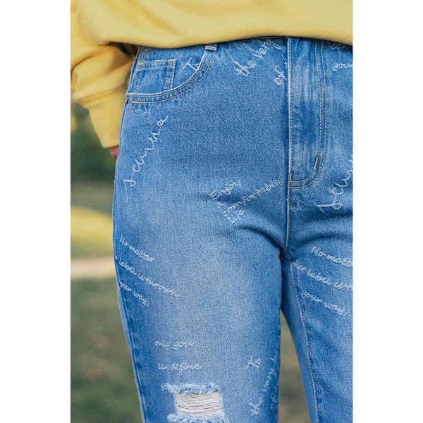jeans spring autumn arrivals women's ripped jeans personalized fashion thin jacquard straight pants e205, Blue
jeans spring autumn arrivals women's ripped jeans personalized fashion thin jacquard straight pants e205, Blue