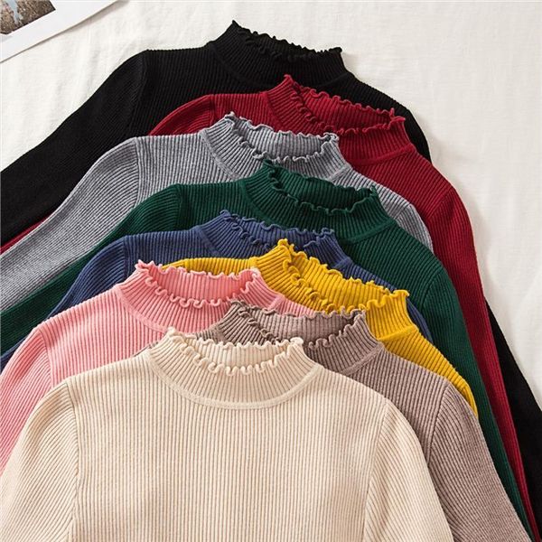 half turtleneck ruched women womens sweaters solid winter fashion slim knitted pullovers pink soft warm pull femme, White;black
half turtleneck ruched women womens sweaters solid winter fashion slim knitted pullovers pink soft warm pull femme, White;black