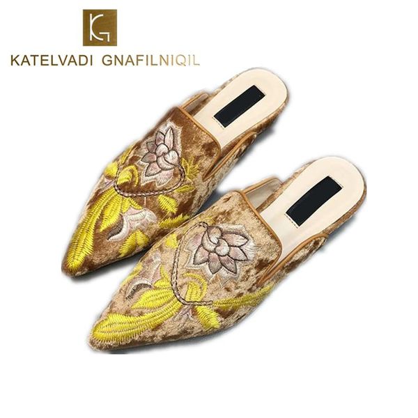 embroider women mules brown slippers woman slip on pointed toe flats slipper shoes fashion ladies slides k-204, Black
embroider women mules brown slippers woman slip on pointed toe flats slipper shoes fashion ladies slides k-204, Black