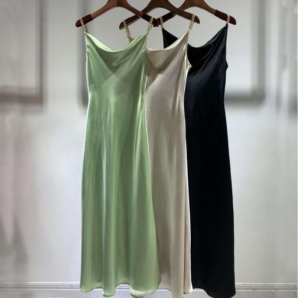 casual dresses wear a long inside, women's spring and summer silky heavy weight acetic acid cool texture satin sling dress, Black;gray
casual dresses wear a long inside, women's spring and summer silky heavy weight acetic acid cool texture satin sling dress, Black;gray