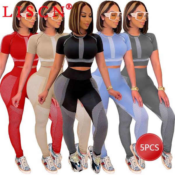 women's two piece pants 5 sets wholesale items women tracksuit positioning printing high elastic sports suit short sleeve set k6829, White
women's two piece pants 5 sets wholesale items women tracksuit positioning printing high elastic sports suit short sleeve set k6829, White