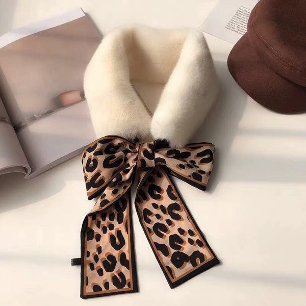 scarves 1 pc silk leopard pattern plush neck warmer scarf with warm faux fur collar shawl wrap for women winter accessories, Blue;gray
scarves 1 pc silk leopard pattern plush neck warmer scarf with warm faux fur collar shawl wrap for women winter accessories, Blue;gray