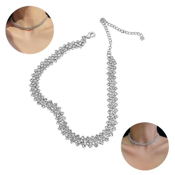 chains minimalist silver row diamond necklace rhinestone choker metal short chain crystal for women|girls
chains minimalist silver row diamond necklace rhinestone choker metal short chain crystal for women|girls