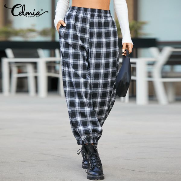 capris celmia korean plaid elastic high waist women 2021 spring checked trousers fashion pockets loose vintage pants plus size, Black;white
capris celmia korean plaid elastic high waist women 2021 spring checked trousers fashion pockets loose vintage pants plus size, Black;white
