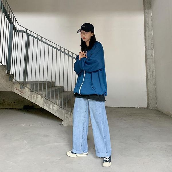 women's jeans woman pants straight high waist loose light color pantalones vaqueros mujer, Blue
women's jeans woman pants straight high waist loose light color pantalones vaqueros mujer, Blue