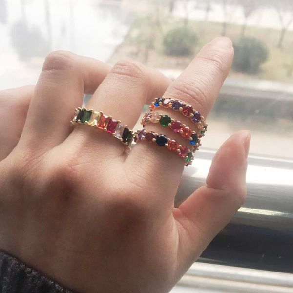 wedding rings gold filled fashion jewelry rainbow round baguette cz engagement ring for women colorful cubic zirconia eternity band, Slivery;golden
wedding rings gold filled fashion jewelry rainbow round baguette cz engagement ring for women colorful cubic zirconia eternity band, Slivery;golden