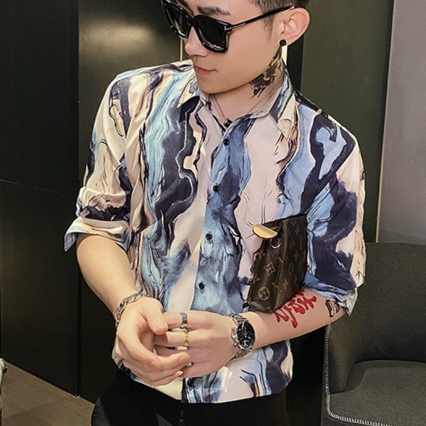 art printed men's shirt 2021 summer short sleeve streetwear shirts fashion slim fit social party nighrclub male clothing camisa casual, White;black
art printed men's shirt 2021 summer short sleeve streetwear shirts fashion slim fit social party nighrclub male clothing camisa casual, White;black
