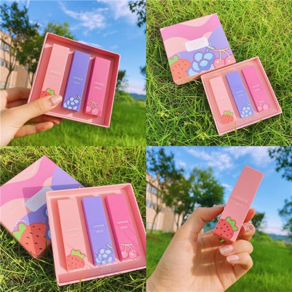 wetn 3 stks/set vloeibare lipstick matte fluwelen lip stick langdurige creatieve roze meisje sigaret buis lipgloss cosmetische tslm
wetn 3 stks/set vloeibare lipstick matte fluwelen lip stick langdurige creatieve roze meisje sigaret buis lipgloss cosmetische tslm
