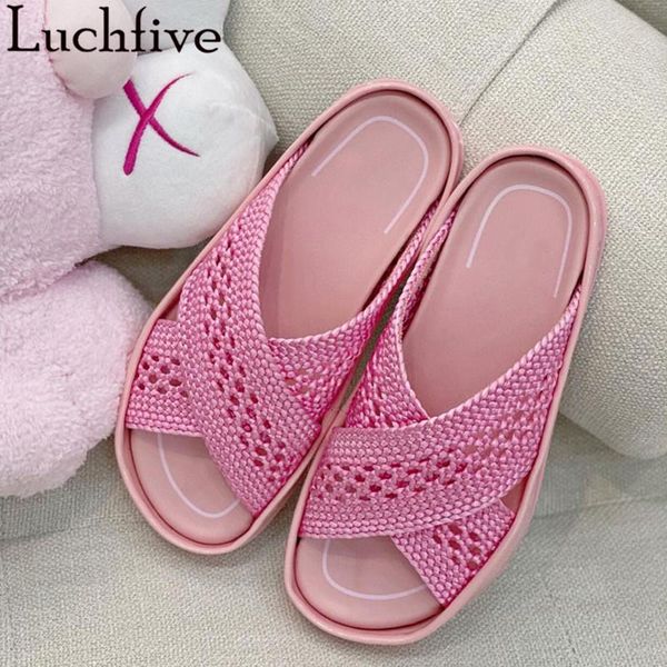 slippers cross knitted platform shoes women slip on flats woman casual outdoor pink mules comfortable sandals summer 2021, Black
slippers cross knitted platform shoes women slip on flats woman casual outdoor pink mules comfortable sandals summer 2021, Black