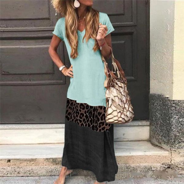 summer women dresses fashion v-neck short sleeve long elbise leopard patchwork femme dress #t3g casual, Black;gray
summer women dresses fashion v-neck short sleeve long elbise leopard patchwork femme dress #t3g casual, Black;gray
