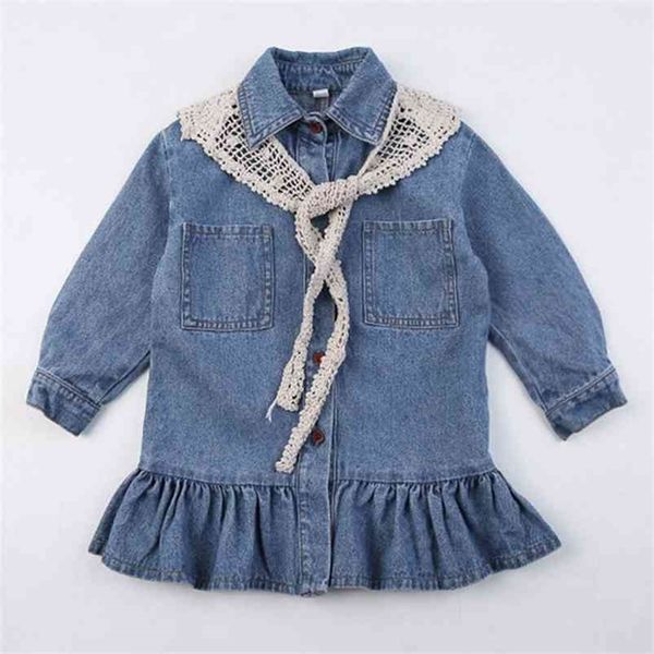 girls denim dress autumn kids korean lace shawl princess european & american baby for 1-6y 210625, Red;yellow
girls denim dress autumn kids korean lace shawl princess european & american baby for 1-6y 210625, Red;yellow