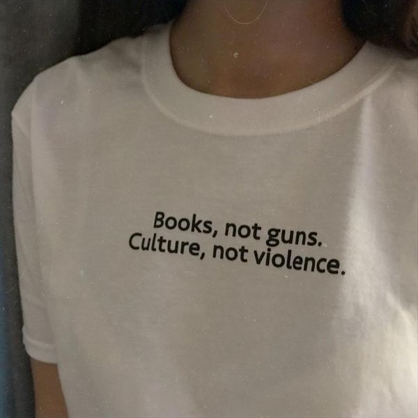 books not guns culture violence womens t shirt cotton casual funny lady yong girl tee tumblr drop ship s, White
books not guns culture violence womens t shirt cotton casual funny lady yong girl tee tumblr drop ship s, White