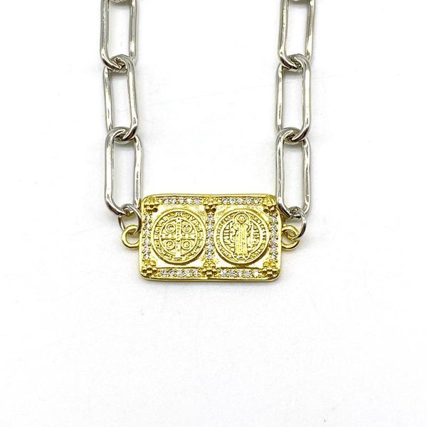 5pcs/lot religious jewelry brass metal san benito clear cz paved collar necklaces pendant, Silver
5pcs/lot religious jewelry brass metal san benito clear cz paved collar necklaces pendant, Silver