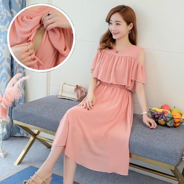 maternity dresses dress nursing breastfeeding pregnancy clothes summer ruffles collar pregnant women's loose outwear elegant, White
maternity dresses dress nursing breastfeeding pregnancy clothes summer ruffles collar pregnant women's loose outwear elegant, White