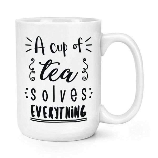 mugs a cup of tea solves everything mug 11oz 15oz ceramic coffee