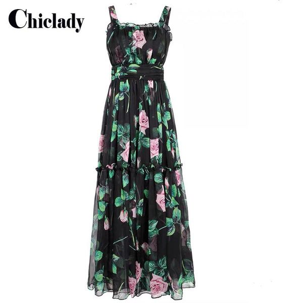 casual dresses chiclady runway designer maxi dress vintage pink rose flower printed dark green spaghetti strap lady party robe vestidos, Black;gray
casual dresses chiclady runway designer maxi dress vintage pink rose flower printed dark green spaghetti strap lady party robe vestidos, Black;gray