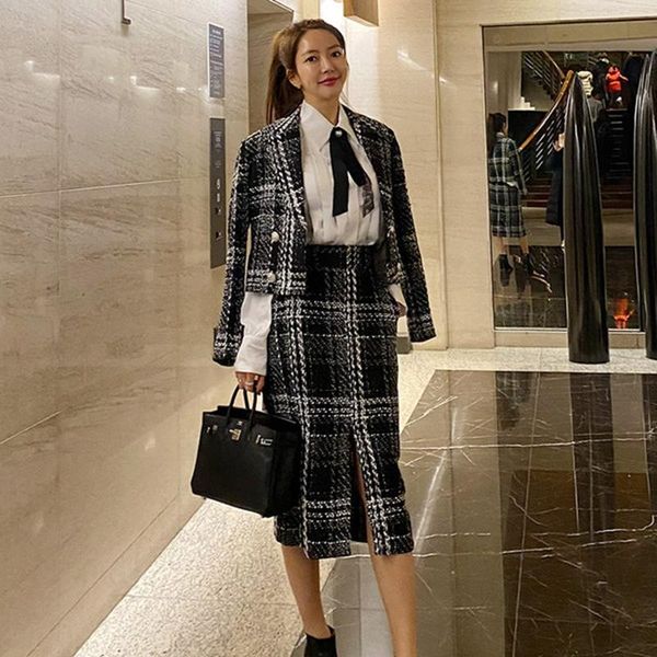 women's tracksuits tweed blazer jacket and high waist split skirt suit runway autumn winter women korean 2 piece set, Gray
women's tracksuits tweed blazer jacket and high waist split skirt suit runway autumn winter women korean 2 piece set, Gray