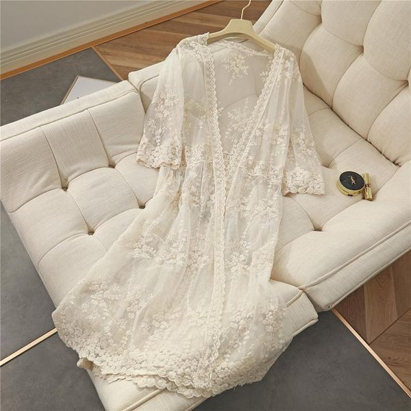 women's jackets lace embroidered shawl mid-length summer style beach seaside vacation sunscreen shirt, Black;brown
women's jackets lace embroidered shawl mid-length summer style beach seaside vacation sunscreen shirt, Black;brown