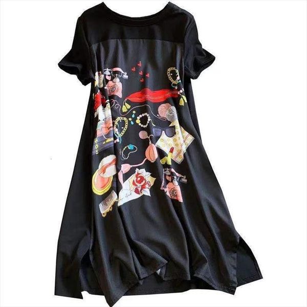large big plus size loose womens dress summer casual chiffon long for ladies slim short sleeve female clothing, Black;gray
large big plus size loose womens dress summer casual chiffon long for ladies slim short sleeve female clothing, Black;gray