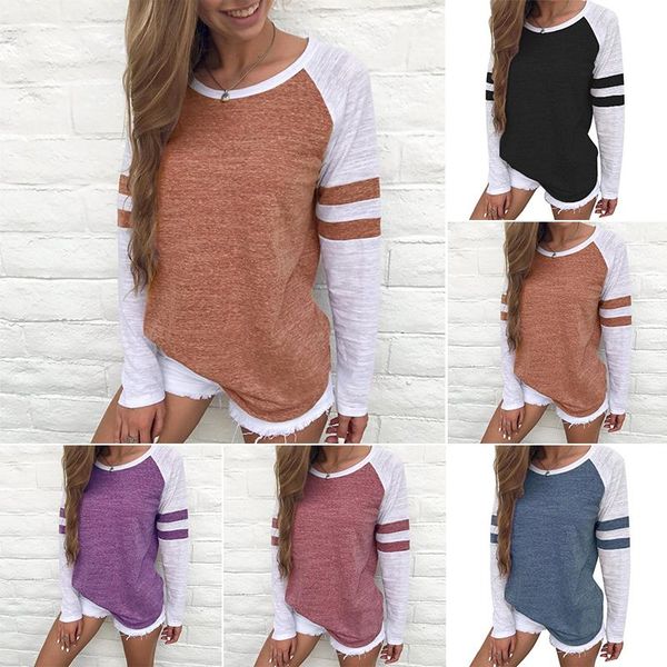 women's blouses & shirts 2021 women casual long sleeve striped patchwork o neck autumn basic tees clothing plus size, White
women's blouses & shirts 2021 women casual long sleeve striped patchwork o neck autumn basic tees clothing plus size, White