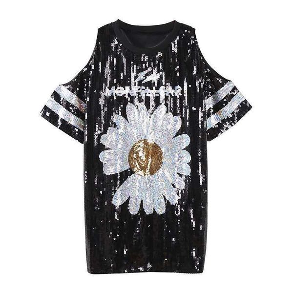 tee chic sweet floral daisy women sequin long t-shirt europe cutout ladies sunflower dress party stay home style, White
tee chic sweet floral daisy women sequin long t-shirt europe cutout ladies sunflower dress party stay home style, White