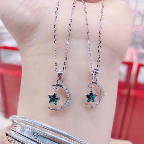 s925 silver lady fashion luxury crystal star moon net red design chain 2021 new necklace, Black
s925 silver lady fashion luxury crystal star moon net red design chain 2021 new necklace, Black