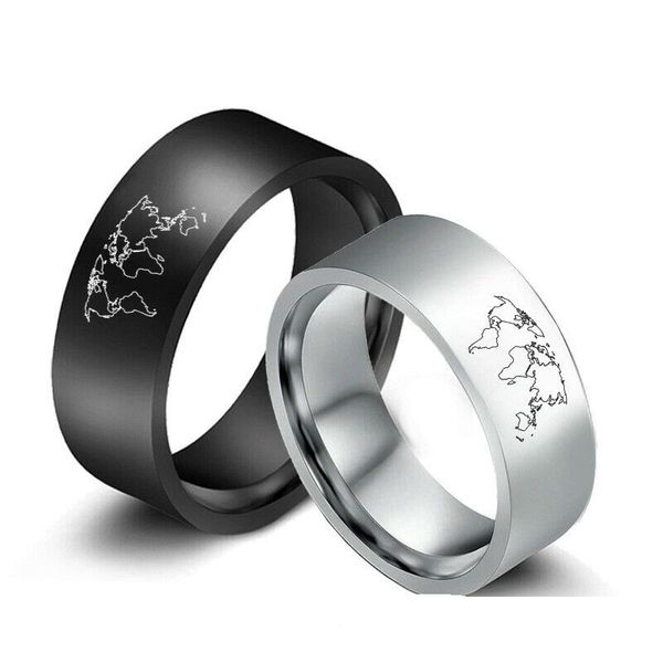 8mm the world map rings stainless steel band gifts jewelry for men size 6-13, Silver
8mm the world map rings stainless steel band gifts jewelry for men size 6-13, Silver