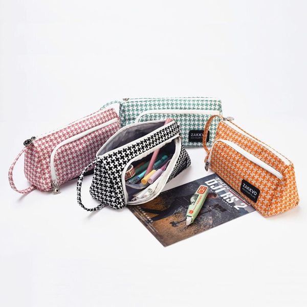 pencil bags canvas pen bag simple girl thousand bird lattice multifunctional stationery box for junior middle school and seni
pencil bags canvas pen bag simple girl thousand bird lattice multifunctional stationery box for junior middle school and seni