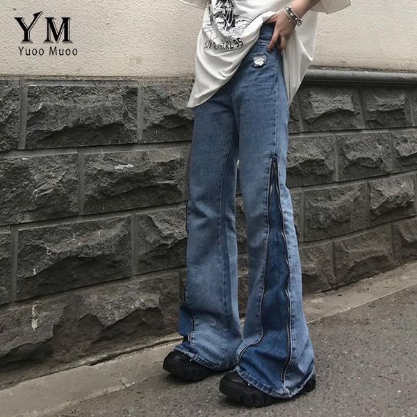 women's jeans yuoomuoo brand fashion for women ins vintage zipper flare pants high waist full length baggy denim trousers 2021, Blue
women's jeans yuoomuoo brand fashion for women ins vintage zipper flare pants high waist full length baggy denim trousers 2021, Blue