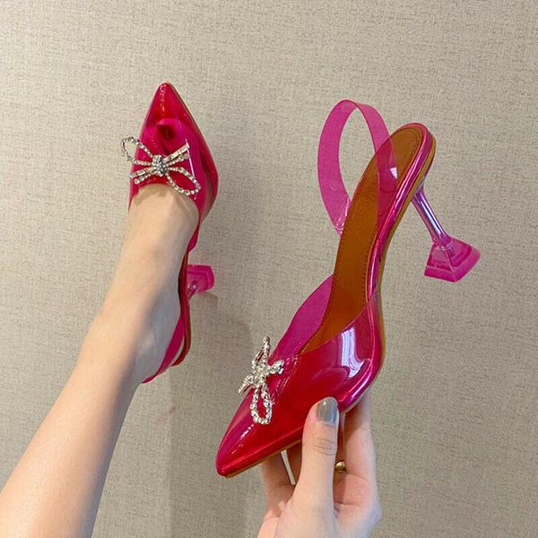 womens rhinestones bow knot pointed toe high heels slingbacks transparent shoes lovely sandals dress, Black
womens rhinestones bow knot pointed toe high heels slingbacks transparent shoes lovely sandals dress, Black