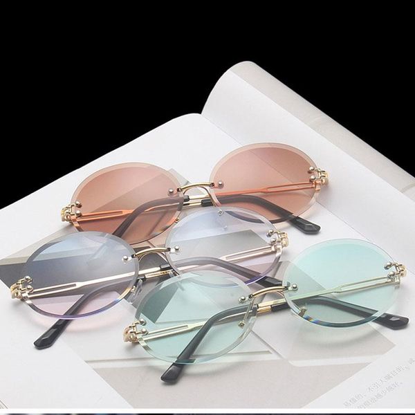 fashion oval sun glasses women rimless sunglasses vintage alloy frame classic brand designer uv400 eyeweare shades oculo, White;black
fashion oval sun glasses women rimless sunglasses vintage alloy frame classic brand designer uv400 eyeweare shades oculo, White;black
